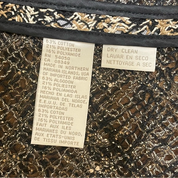 Jones New York Black and Cream Blazer with Textured Fabric - Picture 4 of 16